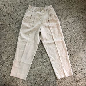 Eddie Bauer High Waist Pleated Linen Pants